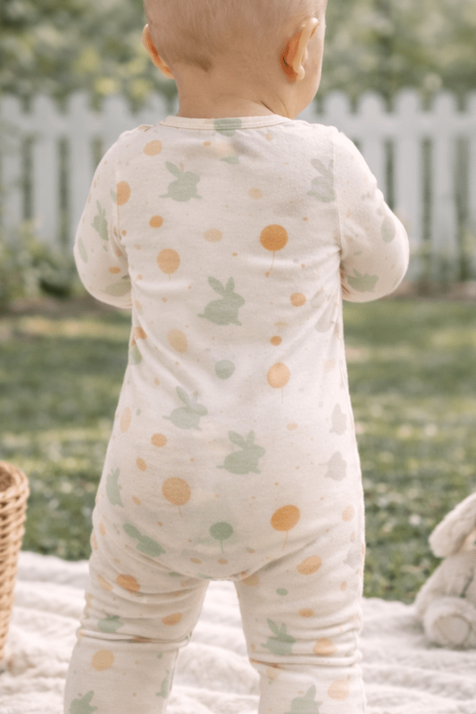 Everbare Kids Bunny Bamboo Zip Romper | Soft Sensory - Friendly Baby Clothing Australia - Everbare Kids