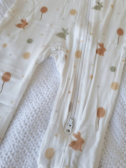 Everbare Kids Bunny Bamboo Zip Romper | Soft Sensory - Friendly Baby Clothing Australia - Everbare Kids