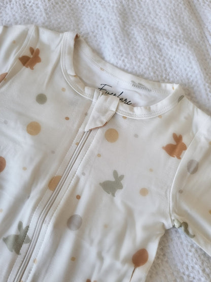 Everbare Kids Bunny Bamboo Zip Romper | Soft Sensory - Friendly Baby Clothing Australia - Everbare Kids