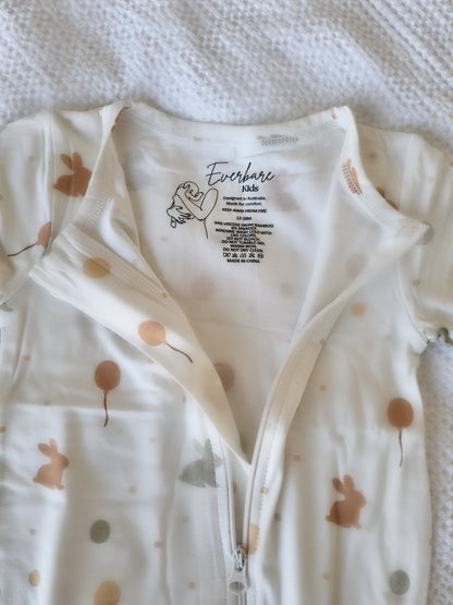 Everbare Kids Bunny Bamboo Zip Romper | Soft Sensory - Friendly Baby Clothing Australia - Everbare Kids