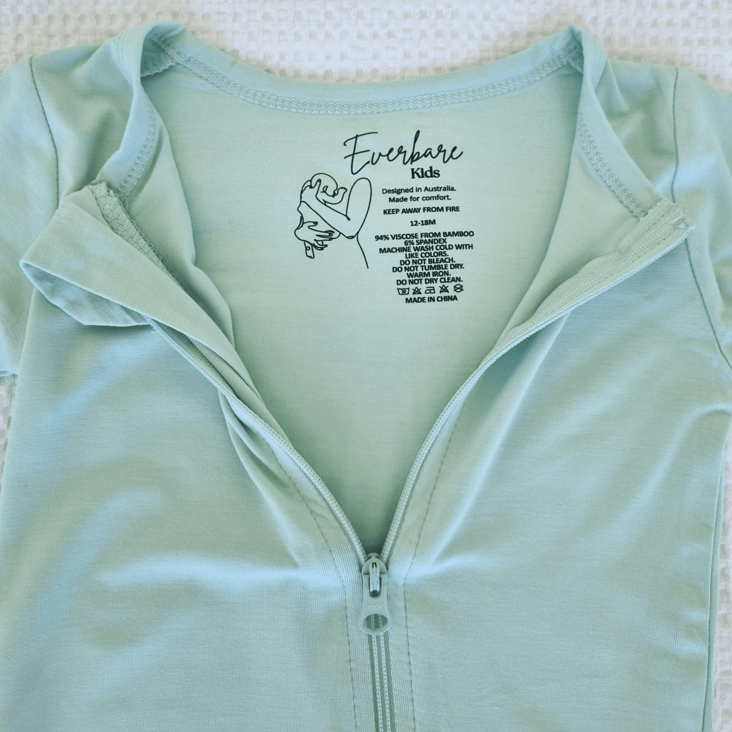 Mint Bamboo Zip Romper - Everbare Kids