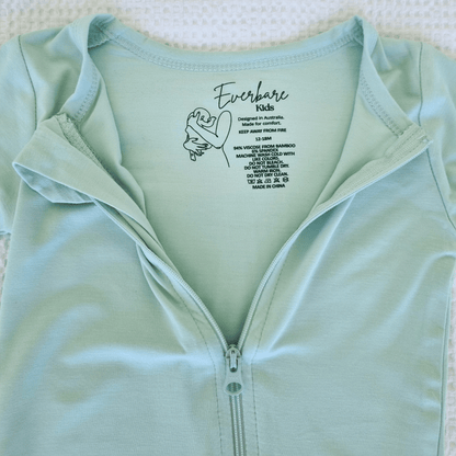 Mint Bamboo Zip Romper - Everbare Kids