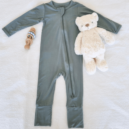 Mint Bamboo Zip Romper - Everbare Kids