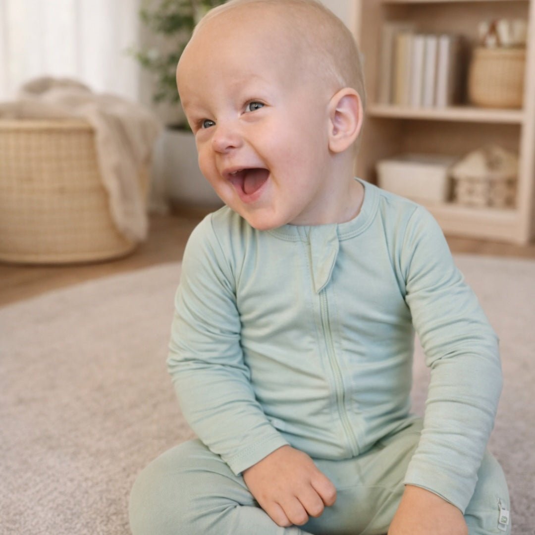 Mint Bamboo Zip Romper - Everbare Kids