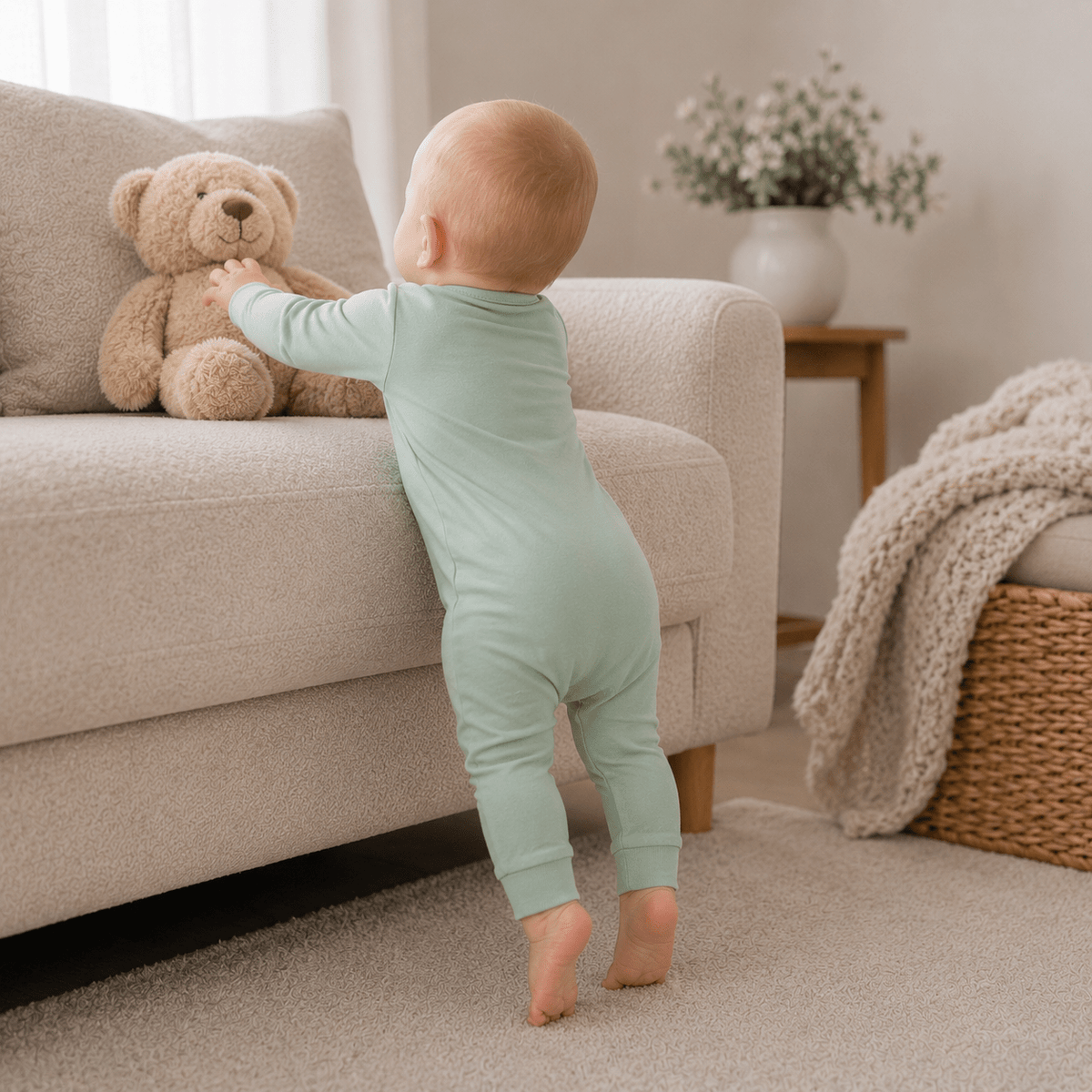Mint Tagless Bamboo Zip Romper - Everbare Kids