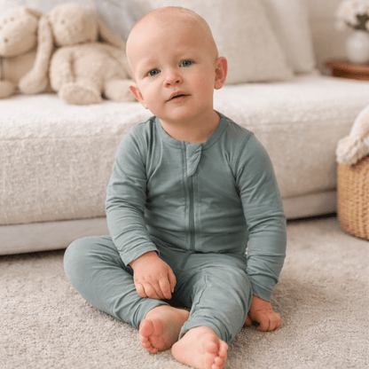 Sage Bamboo Zip Romper - Everbare Kids