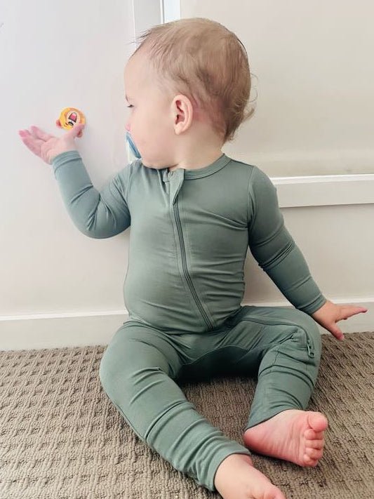Sage Tagless Bamboo Zip Romper - Everbare Kids